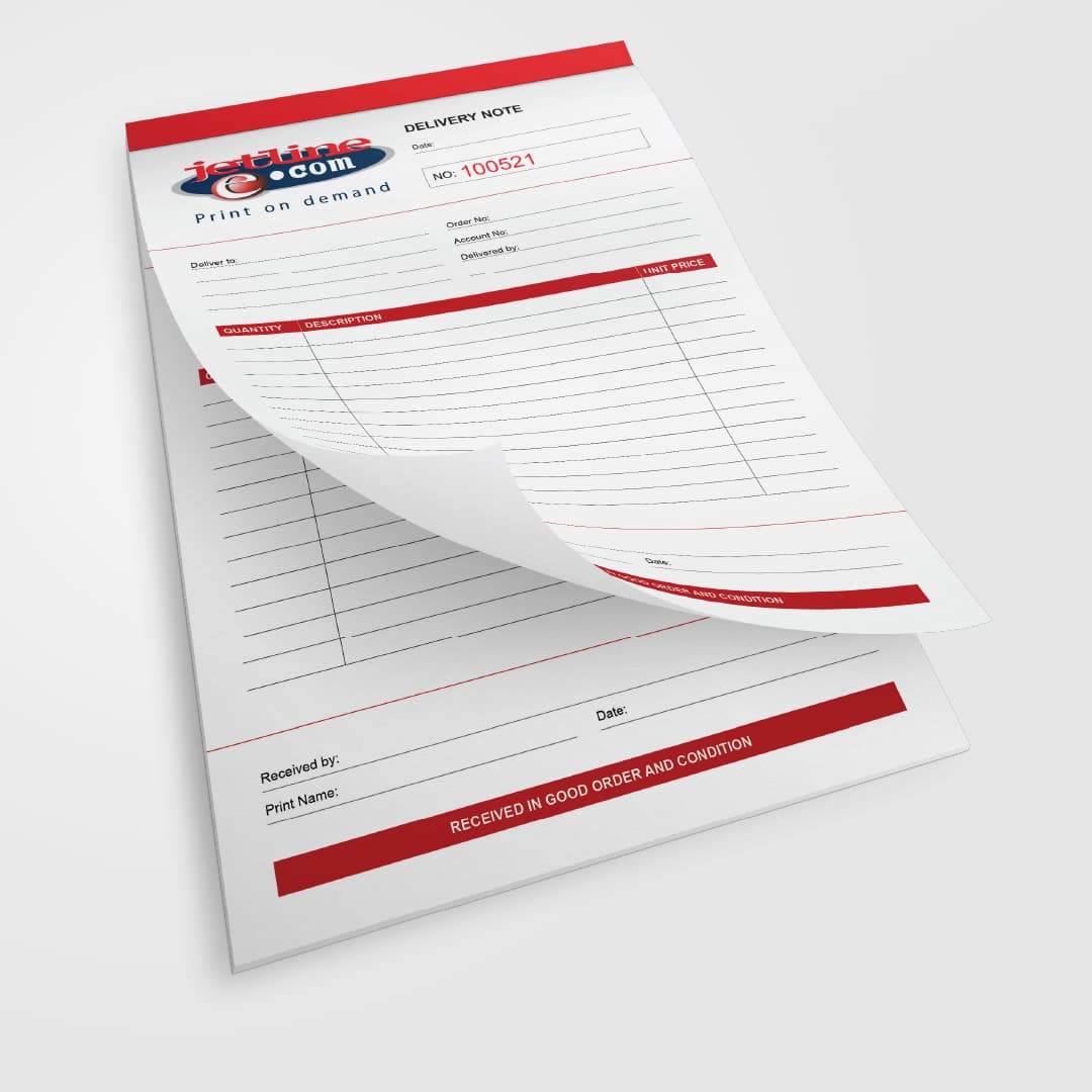 Delivery Note Printers Delivery Note Book Printing – Branded & Durable | Jetline | Jetline Print