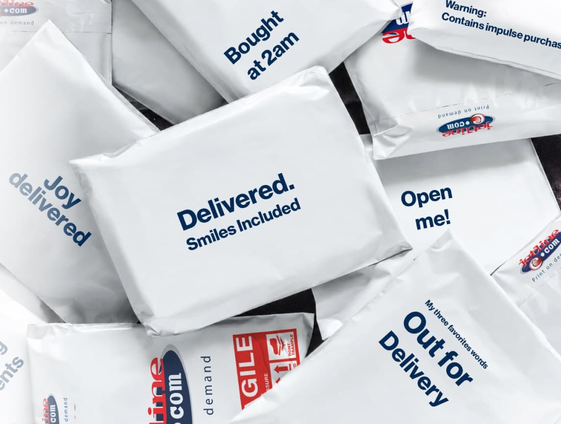 Jetline courier flyer bags ready for parcel delivery in South Africa